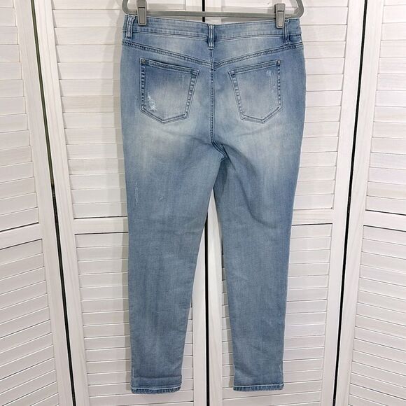 Chico's Black Label Ankle Jeans Size 1 (8) Distressed Lace - Picture 9 of 16